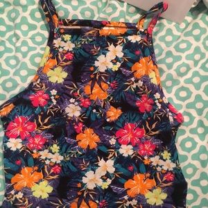 H&M divided floral croptop